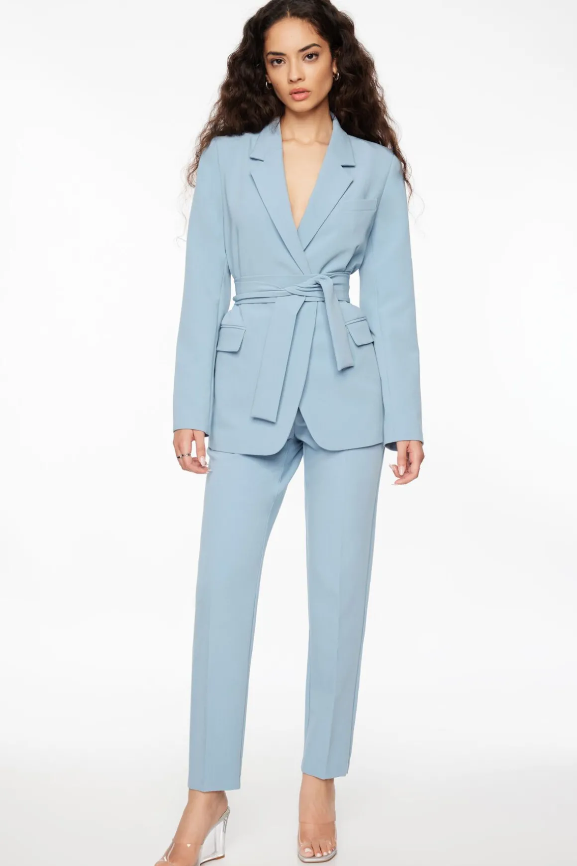 Pants | Slim Leg Pants-Dynamite Lina Full Length Slim Pants Blue