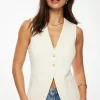 Blazers & Vests | Vests-Dynamite Long Flyaway Vest White