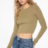 Sweaters & Cardigans | Sweaters-Dynamite Long Sleeve Crewneck Sweater Green