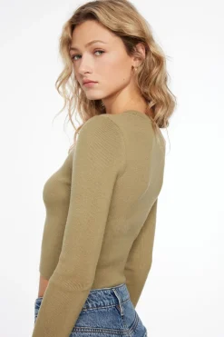 Sweaters & Cardigans | Sweaters-Dynamite Long Sleeve Crewneck Sweater Green
