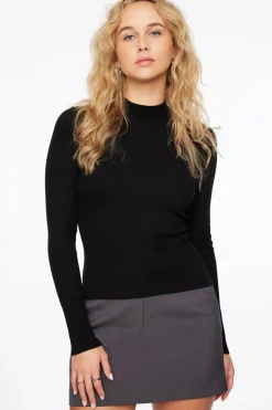 Sweaters & Cardigans | Sweaters-Dynamite Long Sleeve Mock Neckline Sweater Black