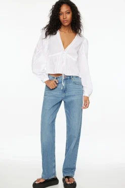 Blouses & Tops | Blouses & Tops-Dynamite Long Sleeve Peplum Blouse White