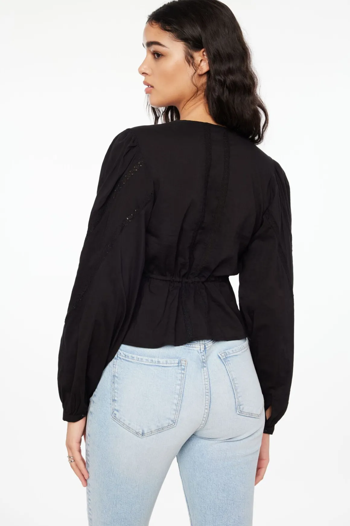 Blouses & Tops | Blouses & Tops-Dynamite Long Sleeve Peplum Blouse Black