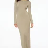 Dresses & Jumpsuits | Midi & Maxi Dresses-Dynamite Long Sleeve Scoop Back Maxi Dress Green