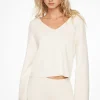 Sweaters & Cardigans | Sweaters-Dynamite Long Sleeve V-Neck Sweater White