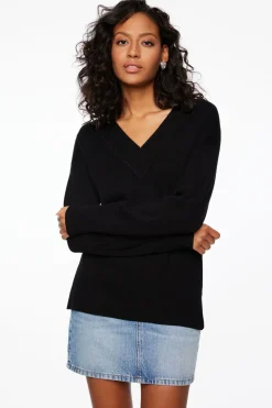 Sweaters & Cardigans | Sweaters-Dynamite Long Sleeve V-Neck Sweater Black