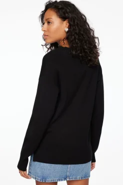 Sweaters & Cardigans | Sweaters-Dynamite Long Sleeve V-Neck Sweater Black