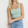 Tees & Tanks | Online Exclusives-Dynamite Lota Sculpt Tank Top Green