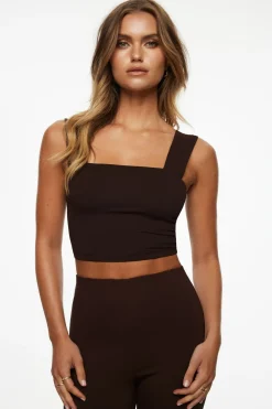 Tees & Tanks | Tees & Tanks-Dynamite Lota Sculpt Tank Top Brown