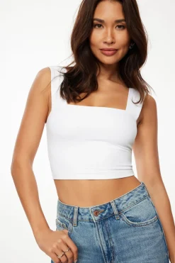 Tees & Tanks | Tees & Tanks-Dynamite Lota Sculpt Tank Top White