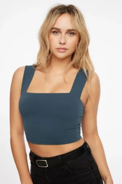 Tees & Tanks | Tees & Tanks-Dynamite Lota Sculpt Tank Top Blue