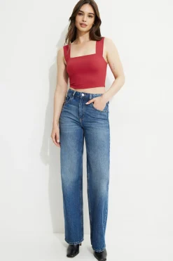 Tees & Tanks | Tees & Tanks-Dynamite Lota Sculpt Tank Top Red