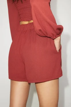 Shorts | Shorts-Dynamite Mabel Flowy Shorts Burgundy