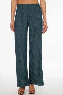 Pants | Wide Leg Pants-Dynamite Malika Crinkled Wide Leg Pants Blue