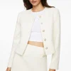 Blazers & Vests-Dynamite Margaux Short Tweed Blazer White