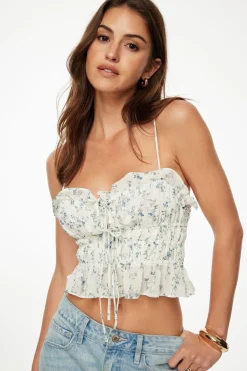 Blouses & Tops | Blouses & Tops-Dynamite Maria Bows Cami Top BLUE