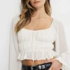 Blouses & Tops | Blouses & Tops-Dynamite Marilena Front Tie Blouse White