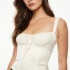 Blouses & Tops | Blouses & Tops-Dynamite Marine Lace Satin Bustier White