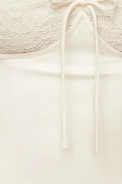 Blouses & Tops | Blouses & Tops-Dynamite Marine Lace Satin Bustier White