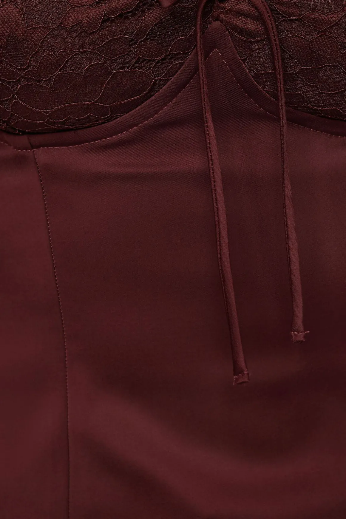 Blouses & Tops | Blouses & Tops-Dynamite Marine Lace Satin Bustier Burgundy
