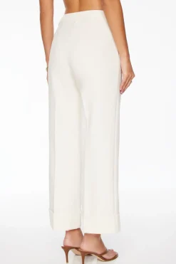 Pants | Straight Leg Pants-Dynamite Max Cuffed Ankle Pants White