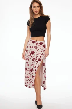 Skirts & Skorts | Skirts-Dynamite Maxine Midi Slip Skirt Burgundy