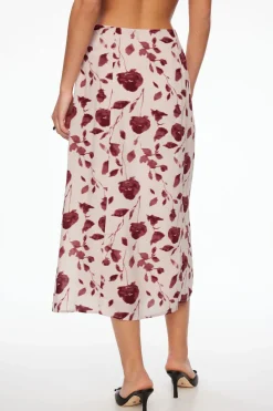 Skirts & Skorts | Skirts-Dynamite Maxine Midi Slip Skirt Burgundy
