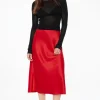 Skirts & Skorts | Skirts-Dynamite Melody Satin Slip Midi Skirt Red