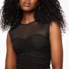 Tees & Tanks | Tees & Tanks-Dynamite Mesh Bustier Top Black