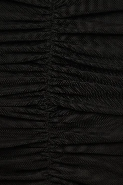 Tees & Tanks | Tees & Tanks-Dynamite Mesh Bustier Top Black
