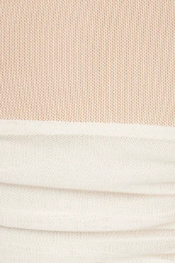 Tees & Tanks | Tees & Tanks-Dynamite Mesh Bustier Top Beige