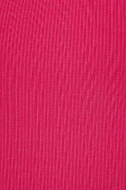 Tees & Tanks | Tees & Tanks-Dynamite Micro Halter Ribbed Top Pink