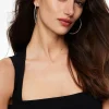 Earrings-Dynamite Micro Pavé Gem Hoop Earrings Gray