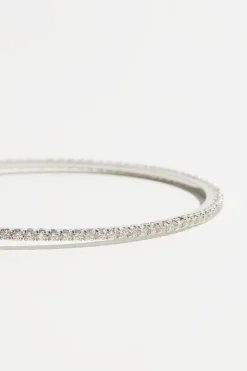 Earrings-Dynamite Micro Pavé Gem Hoop Earrings Gray