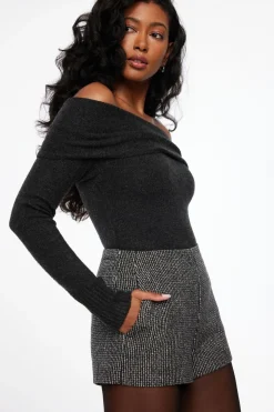 Shorts | Shorts-Dynamite Micro Tweed Wool Mini Shorts