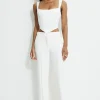 Pants | Straight Leg Pants-Dynamite Mid Rise Straight Leg Pants White
