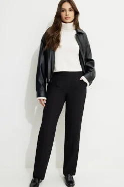 Pants | Straight Leg Pants-Dynamite Mid Rise Straight Leg Pants Black