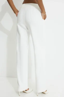 Pants | Straight Leg Pants-Dynamite Mid Rise Straight Leg Pants White