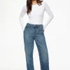 Jeans & Denim-Dynamite Mika Pearl Relaxed Straight Jeans Blue
