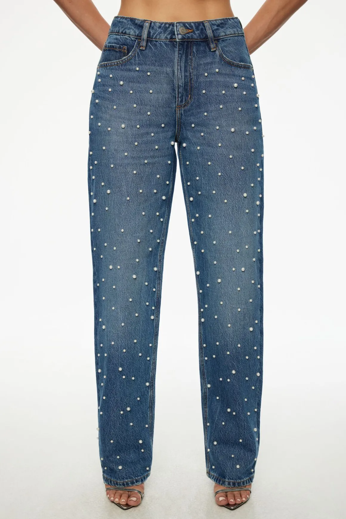 Jeans & Denim-Dynamite Mika Pearl Relaxed Straight Jeans Blue