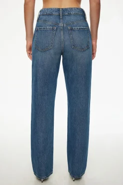 Jeans & Denim-Dynamite Mika Pearl Relaxed Straight Jeans Blue