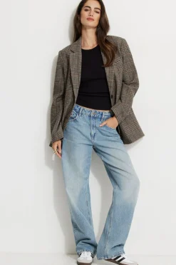Jeans & Denim-Dynamite Mika Relaxed Straight Jeans Blue
