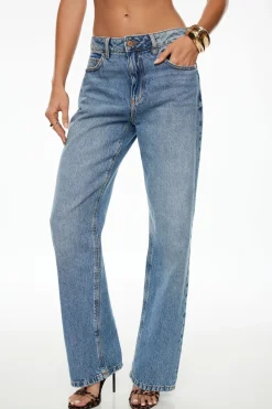 Jeans & Denim-Dynamite Mika Relaxed Straight Jeans Blue