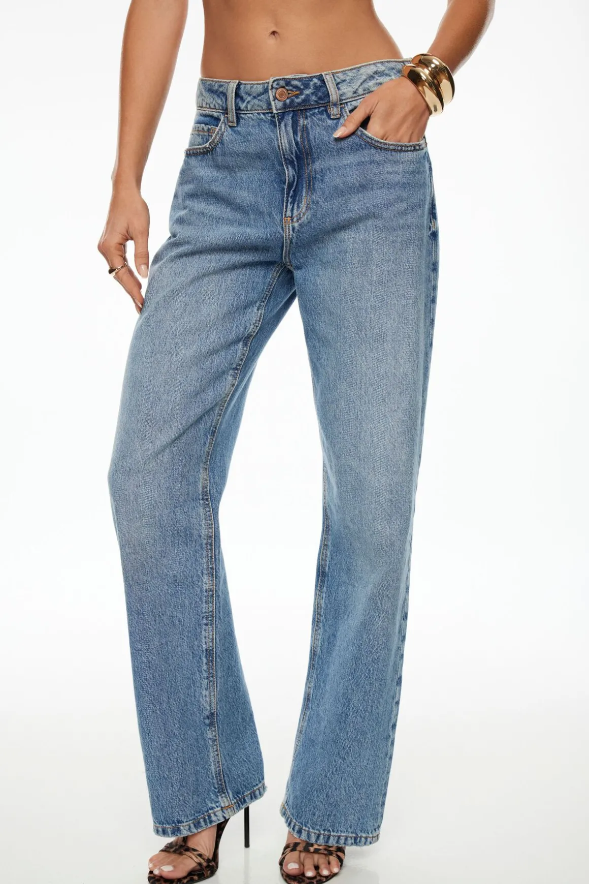 Jeans & Denim-Dynamite Mika Relaxed Straight Jeans Blue
