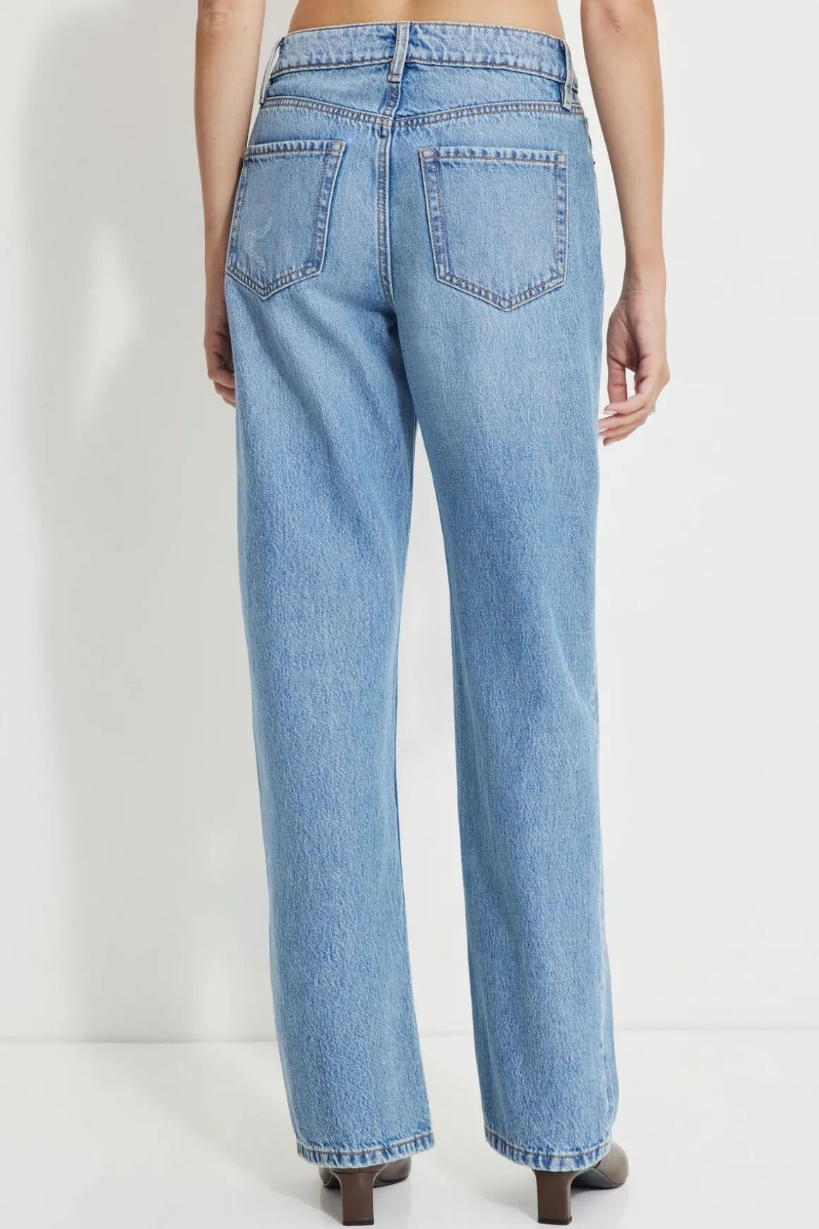 Jeans & Denim-Dynamite Mika Relaxed Straight Jeans Blue