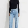 Jeans & Denim-Dynamite Mika Relaxed Straight Twisted Seam Jeans Blue