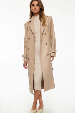 Coats & Jackets | Classic Coats-Dynamite Military Faux Leather Trench Coat Brown