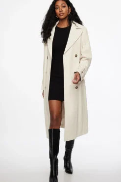 Coats & Jackets | Classic Coats-Dynamite Military Faux Leather Trench Coat Beige