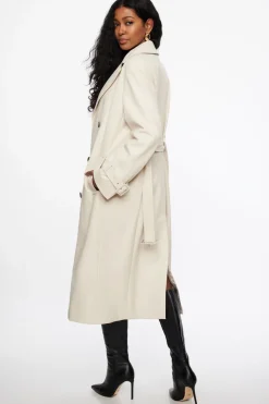 Coats & Jackets | Classic Coats-Dynamite Military Faux Leather Trench Coat Beige