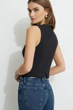 Blazers & Vests | Matching Sets-Dynamite Millie Tailored Button Vest Black
